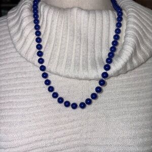 ROYAL BLUE BEADED NECKLACE WITH CLASP